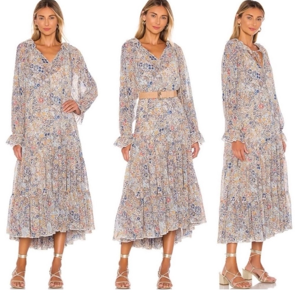 Free People Feelin’ Groovy Dress Floral Boho Fall Summer XS Like New